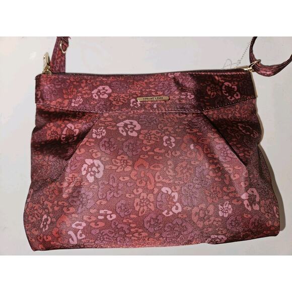 NWT! Travelon Anti Theft Floral Print Crossbody Bag 10.5x8x3 - Picture 4 of 10